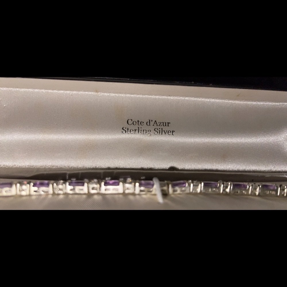 Amethyst and CZ bracelet